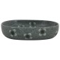 vidaXL Aufsatzwaschbecken Blau Oval 59x40x14 cm Keramik vidaXL Aufsatzwaschbecken Blau Oval 59x40x14 cm Keramik