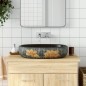 vidaXL Aufsatzwaschbecken Grau und Schwarz Oval 59x40x14 cm Keramik vidaXL Aufsatzwaschbecken Grau und Schwarz Oval 59x40x14 cm Keramik