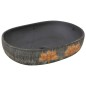 vidaXL Aufsatzwaschbecken Grau und Schwarz Oval 59x40x14 cm Keramik vidaXL Aufsatzwaschbecken Grau und Schwarz Oval 59x40x14 cm Keramik