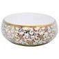 vidaXL Aufsatzwaschbecken Weiß und Golden Oval 59x40x15 cm Keramik vidaXL Aufsatzwaschbecken Weiß und Golden Oval 59x40x15 cm Keramik