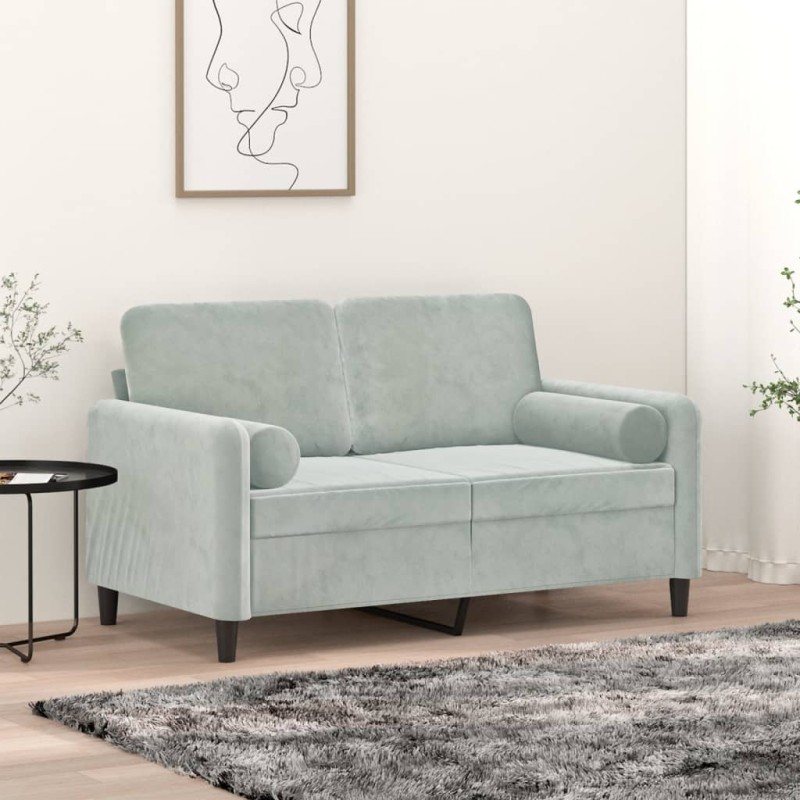 vidaXL Zierkissen 2 Stk. Hellgrau Ø15x50 cm Samt vidaXL Zierkissen 2 Stk. Hellgrau Ø15x50 cm Samt