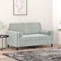 vidaXL Zierkissen 2 Stk. Hellgrau Ø15x50 cm Samt vidaXL Zierkissen 2 Stk. Hellgrau Ø15x50 cm Samt