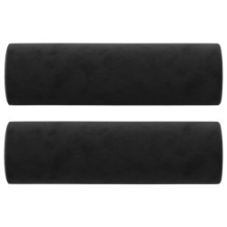 vidaXL Zierkissen 2 Stk. Schwarz Ø15x50 cm Samt
