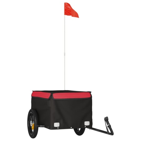 vidaXL Fahrradanhänger Schwarz und Rot 30 kg Eisen