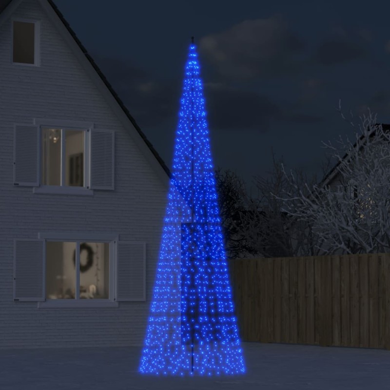 vidaXL LED-Weihnachtsbaum für Fahnenmast 1534 LEDs Blau 500 cm vidaXL LED-Weihnachtsbaum für Fahnenmast 1534 LEDs Blau 500 cm