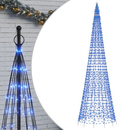 vidaXL LED-Weihnachtsbaum für Fahnenmast 1534 LEDs Blau 500 cm