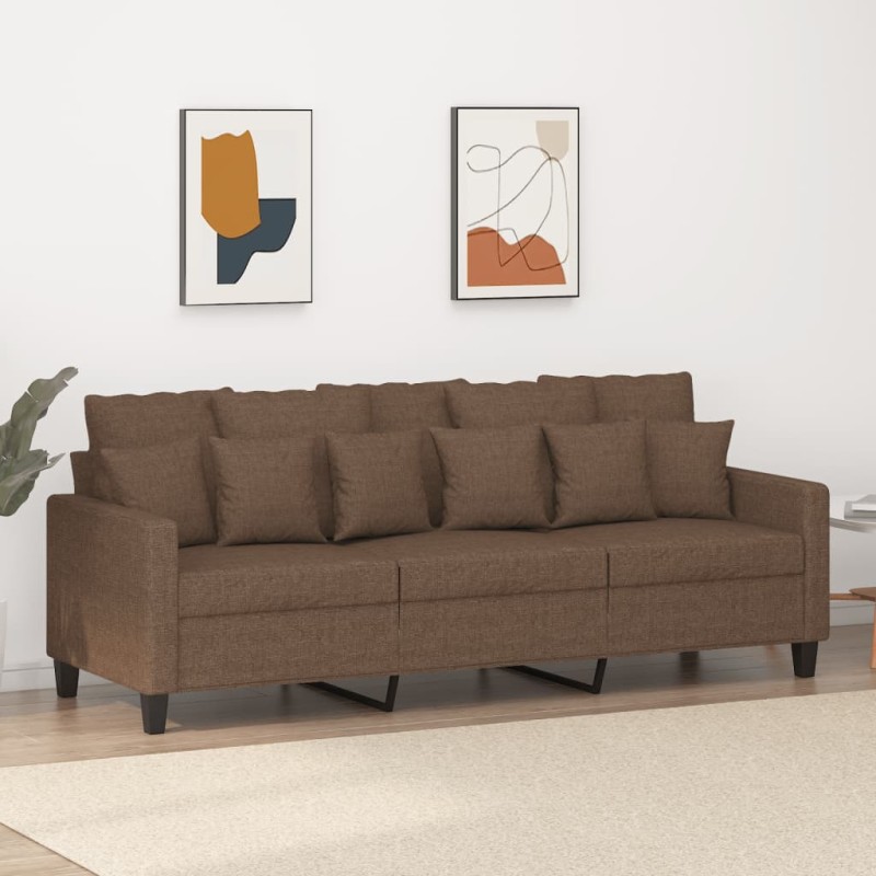 vidaXL 3-Sitzer-Sofa Braun 180 cm Stoff vidaXL 3-Sitzer-Sofa Braun 180 cm Stoff