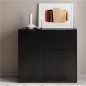 FMD Kommode mit Schublade und Türen 89,1x31,7x81,3 cm Schwarz FMD Kommode mit Schublade und Türen 89,1x31,7x81,3 cm Schwarz