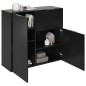 FMD Kommode mit Schublade und Türen 89,1x31,7x81,3 cm Schwarz FMD Kommode mit Schublade und Türen 89,1x31,7x81,3 cm Schwarz
