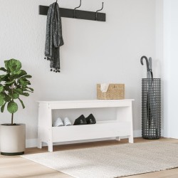 vidaXL Flurbank Weiß 100x28x45 cm Massivholz Kiefer