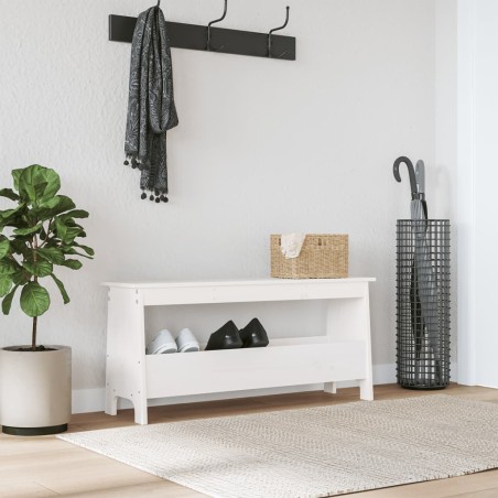 vidaXL Flurbank Weiß 100x28x45 cm Massivholz Kiefer