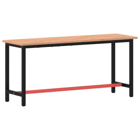 vidaXL Werkbank 180x55x81,5 cm Massivholz Buche und Metall