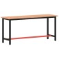 vidaXL Werkbank 180x55x81,5 cm Massivholz Buche und Metall vidaXL Werkbank 180x55x81,5 cm Massivholz Buche und Metall