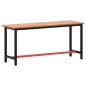 vidaXL Werkbank 180x55x81,5 cm Massivholz Buche und Metall vidaXL Werkbank 180x55x81,5 cm Massivholz Buche und Metall