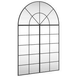 vidaXL Wandspiegel Schwarz 100x150 cm Gewölbt Eisen