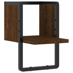 vidaXL Wandregal mit Stange Braun Eichen-Optik 20x25x30 cm