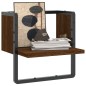 vidaXL Wandregal mit Stange Braun Eichen-Optik 30x25x30 cm vidaXL Wandregal mit Stange Braun Eichen-Optik 30x25x30 cm