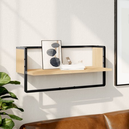 vidaXL Wandregal mit Stange Sonoma-Eiche 65x25x30 cm