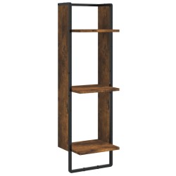 vidaXL Wandregal 3 Fächer Räuchereiche 30x25x100 cm Holzwerkstoff