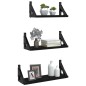 vidaXL 3-tlg. Wandregal-Set Schwarz Holzwerkstoff vidaXL 3-tlg. Wandregal-Set Schwarz Holzwerkstoff
