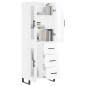 vidaXL Highboard Hochglanz-Weiß 69,5x34x180 cm Holzwerkstoff vidaXL Highboard Hochglanz-Weiß 69,5x34x180 cm Holzwerkstoff