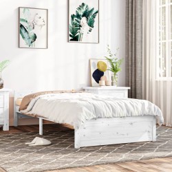 vidaXL Massivholzbett Weiß 100x200 cm
