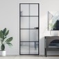 vidaXL Innentür Schlank Schwarz 76x201,5 cm Hartglas und Aluminium vidaXL Innentür Schlank Schwarz 76x201,5 cm Hartglas und Aluminium
