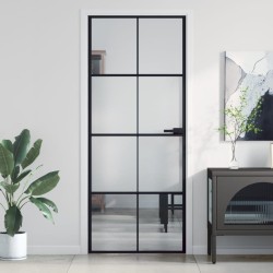vidaXL Innentür Schlank Schwarz 83x201,5 cm Hartglas & Aluminium