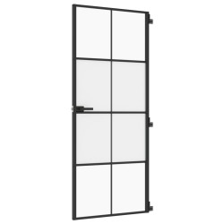 vidaXL Innentür Schlank Schwarz 83x201,5 cm Hartglas & Aluminium