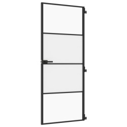 vidaXL Innentür Schlank Schwarz 83x201,5 cm Hartglas & Aluminium