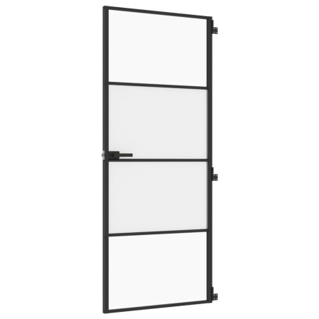 vidaXL Innentür Schlank Schwarz 83x201,5 cm Hartglas & Aluminium