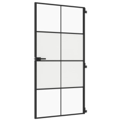 vidaXL Innentür Schlank Schwarz 102,5x201,5 cm Hartglas & Aluminium