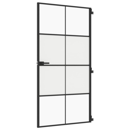 vidaXL Innentür Schlank Schwarz 102,5x201,5 cm Hartglas & Aluminium