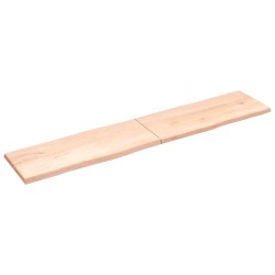 vidaXL Tischplatte 200x40x4 cm Massivholz Eiche Unbehandelt Baumkante