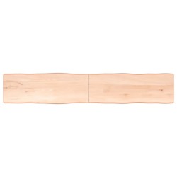 vidaXL Tischplatte 220x40x(2-6) cm Massivholz Unbehandelt Baumkante