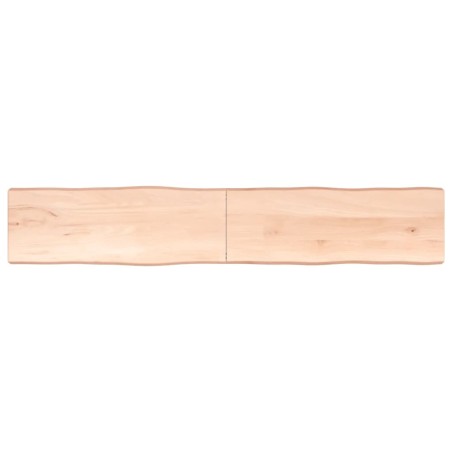 vidaXL Tischplatte 220x40x(2-6) cm Massivholz Unbehandelt Baumkante