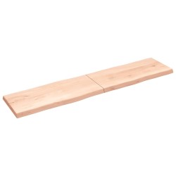 vidaXL Tischplatte 220x50x(2-6) cm Massivholz Unbehandelt Baumkante