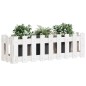 vidaXL Hochbeet Lattenzaun-Design Weiß 100x30x30 cm Massivholz Kiefer