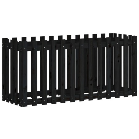 vidaXL Hochbeet Latten-Design Schwarz 150x50x70 cm Massivholz Kiefer