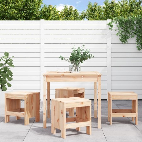 vidaXL 5-tlg. Garten-Essgruppe Massivholz Kiefer