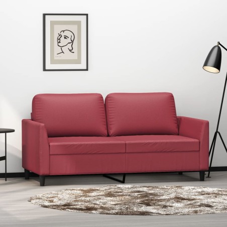 vidaXL 2-Sitzer-Sofa Weinrot 140 cm Kunstleder