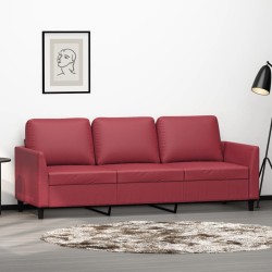 vidaXL 3-Sitzer-Sofa Weinrot 180 cm Kunstleder
