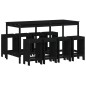vidaXL 9-tlg. Gartenbar-Set Schwarz Massivholz Kiefer vidaXL 9-tlg. Gartenbar-Set Schwarz Massivholz Kiefer