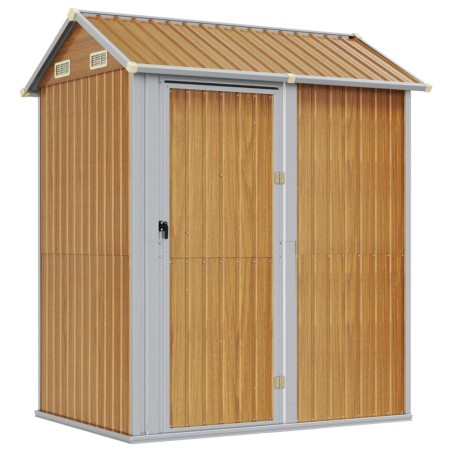 vidaXL Gerätehaus Hellbraun 192x152,5x237 cm Verzinkter Stahl