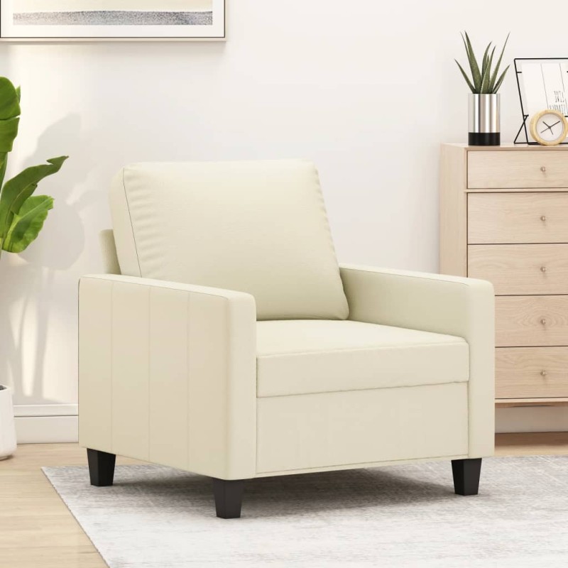 vidaXL Sessel Creme 60 cm Kunstleder vidaXL Sessel Creme 60 cm Kunstleder