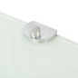 Eckregale 2 Stk. mit verchromten Halterungen Glas Weiß 35x35cm Eckregale 2 Stk. mit verchromten Halterungen Glas Weiß 35x35cm