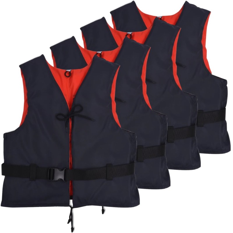 vidaXL Schwimmwesten 4 Stk. 50 N 90+ kg Marineblau vidaXL Schwimmwesten 4 Stk. 50 N 90+ kg Marineblau