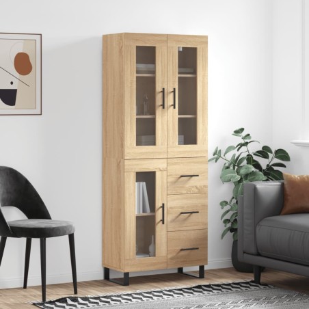 Highboard Sonoma-Eiche 69,5x34x180 cm Holzwerkstoff