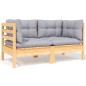vidaXL 9-tlg. Garten-Lounge-Set mit Grauen Kissen Kiefernholz vidaXL 9-tlg. Garten-Lounge-Set mit Grauen Kissen Kiefernholz