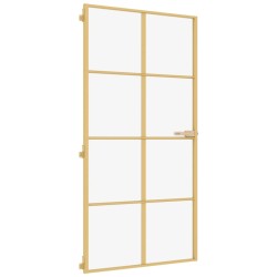 vidaXL Innentür Schlank Golden 102,5x201,5 cm Hartglas und Aluminium